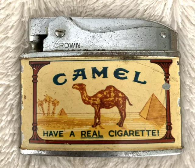Vintage CAMEL "Have A Real Cigarette" CROWN Advertising Lighter Collectible