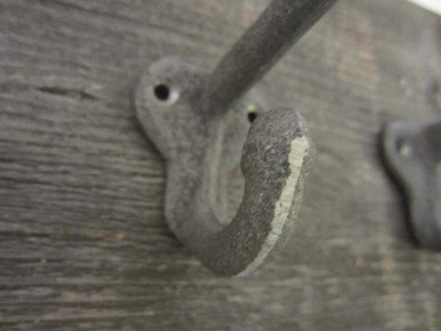 Antique Cast Iron Wall Hooks Silver Acorn Tree Coat Hat Towel Hanging Set of 12 3