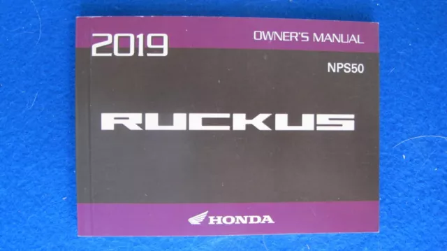 Honda 2019 NPS50 RUCKUS New Old Stock Factory Original Owners Manual F432