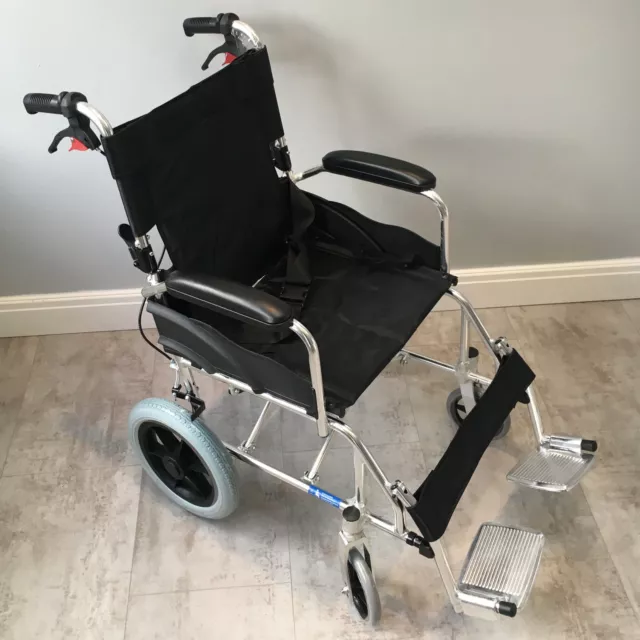 Ultra Lightweight Folding ALUMINIUM Travel Wheelchair, Portable Transit Chair