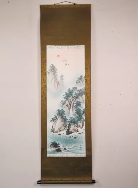 Japanese Hanging Scroll Kyoto Nature Painting Calligraphy KAKEZIKU