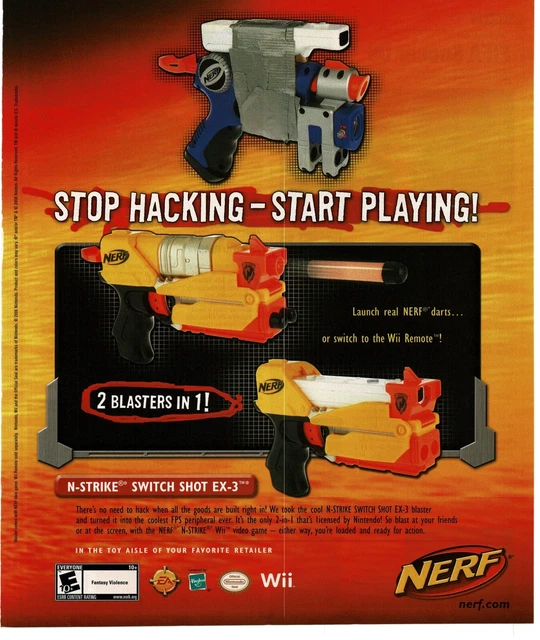 2008 Nerf N-Strike Switch Shot X3 Vintage Print Ad