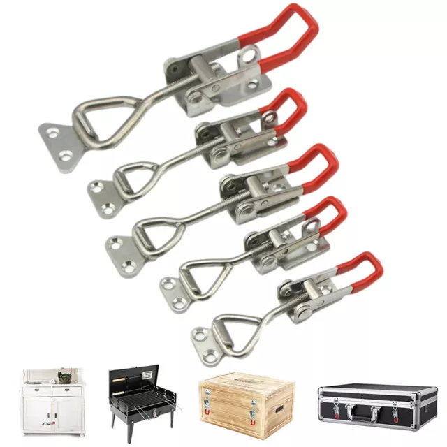 1PC Portable Metal Catch Lock Cabinet Boxes Lever Handle Clamp Toggle Latch Hasp