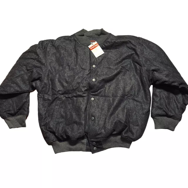 Regal Wear Charcoal Wool Bomber Jacket Size 4XL NEW