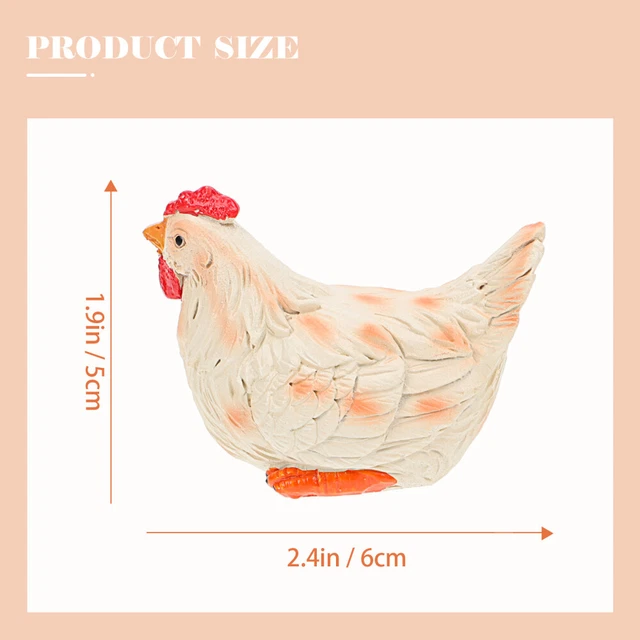 2pcs Rooster Hen Statue Garden Decor Garden Chicken Statue 2