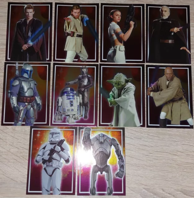 Star Wars Attack Of The Clones Foil Character Trading Card Set ( C 1 - C 10) 2