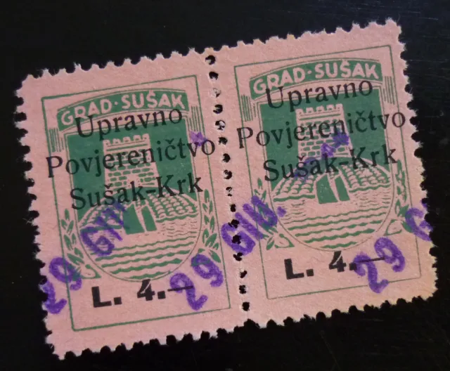 Croatia c1946 Italy Fiume Sussak Local Rare Revenue Stamps R ! C5