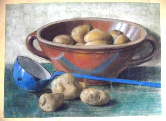 MARTIN BLOCH Orig 1910 POTATO STILL LIFE Painting EXPRESSIONIST germany Signed