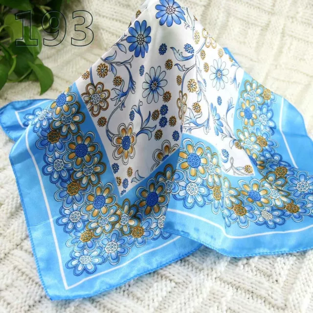 Vintage Elegant Designs Silk Satin Feel Ladies Small Square Head / Neck Scarf 93