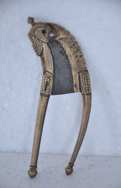 Old Brass Peacock Handcrafted Unique Shape Small Betel Nut Cutter