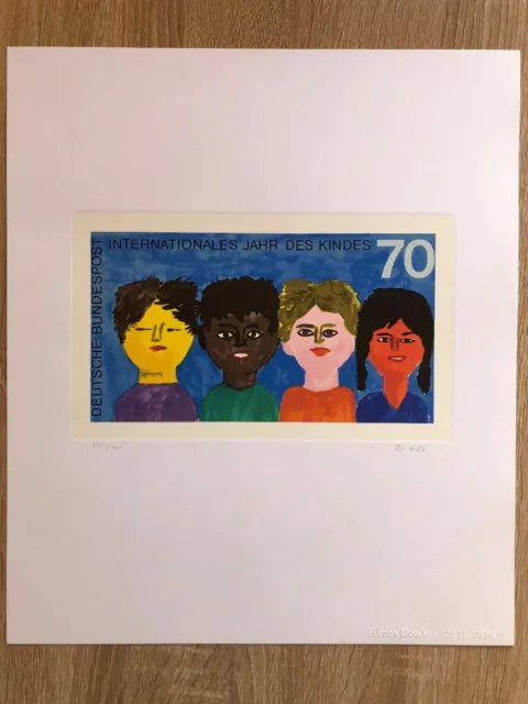 S2-DA-35)) BRD Briefmarken-Graphik Edition Borek, Jahr des Kindes 1979