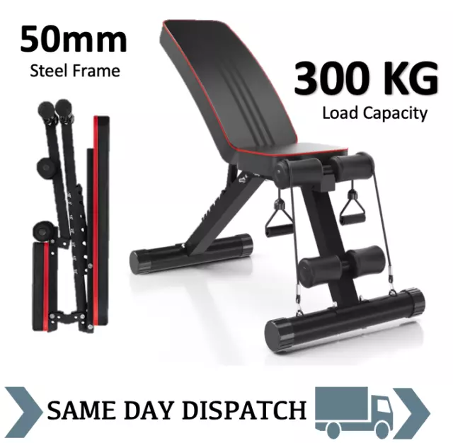 Foldable Dumbbell Gym Bench Weight Training Fitness Incline Adjustable Workout