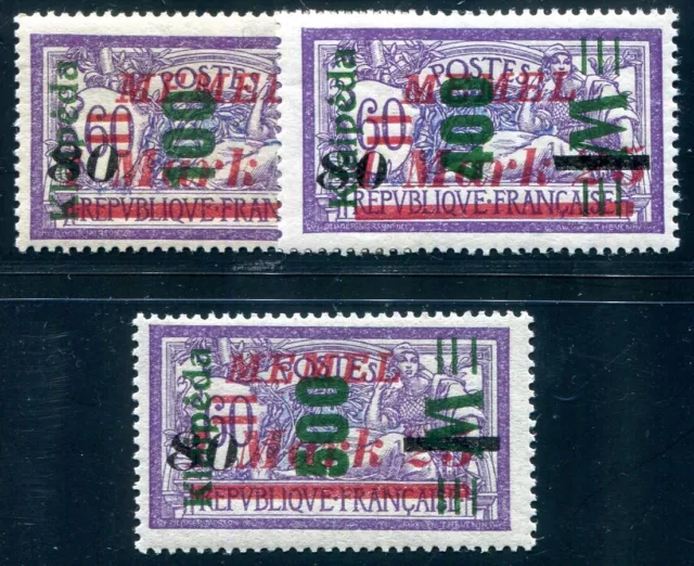 Memel 1923 164-166 ** Postfrisch Schöner Satz (I4215