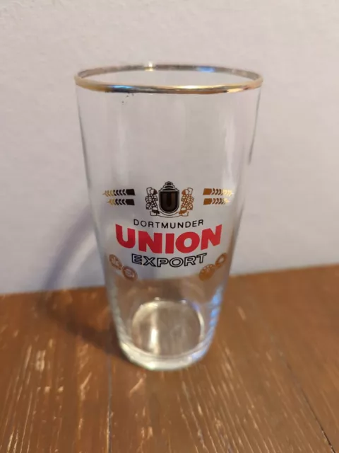 Bierglas Dortmunder Union Export, Alt, Bier Pils,  Goldrand, 0,2l