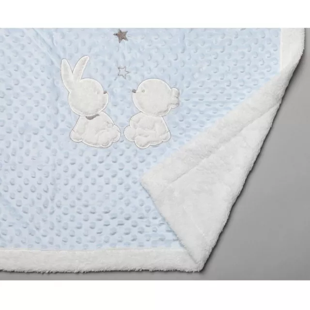 Baby Junge Decke Halstuch weich Plüsch Velour & Sherpa ~ Hase & Bär ~ Baby Geschenk 2