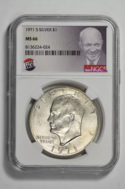 1971 S $1 Silver Eisenhower Dollar NGC MS 66
