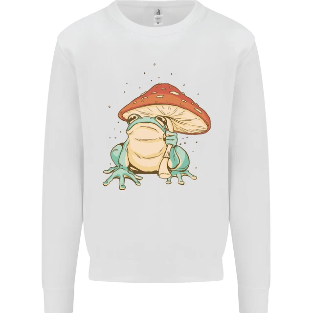 A Frog Under a Toadstool Umbrella Toad Kids Sweatshirt Jumper