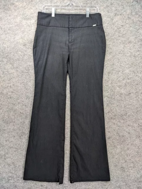 Guess Pants Womens 30 Black Flare Leg Flat Front Mid Rise Stretch