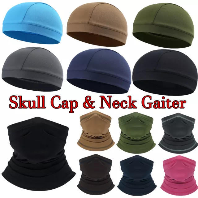 Skull Cap Helmet Liner Beanie Cycling Hat Men Women Thin Face Mask Neck Gaiter