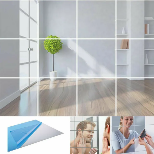 New Mural Self-adhesive Square Wall Tile Stickers Mirror Stickers DIY Decals