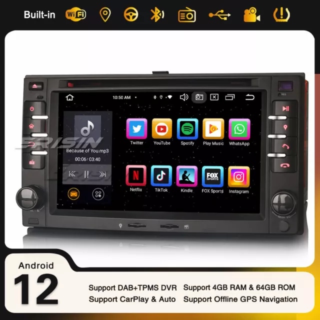 CarPlay Android 12 Autoradio Navi 64Go CD Kia Sportage Carnival Sorento Rio Ceed