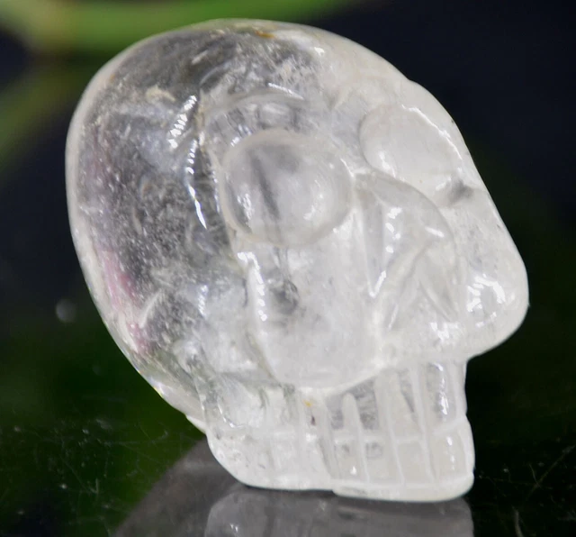100%Natural White crystal quartz Skull hand Carved Crystal reiki healing 8