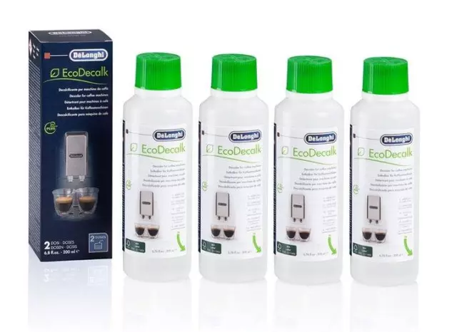 Pack de 4 Détartrant DeLonghi EcoDecalk 200 ml pour machine a cafe DLSC202