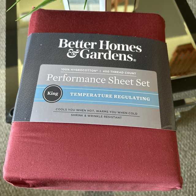 BETTER HOMES AND Gardens Performance Sheet Set King Hygro cotton 50.