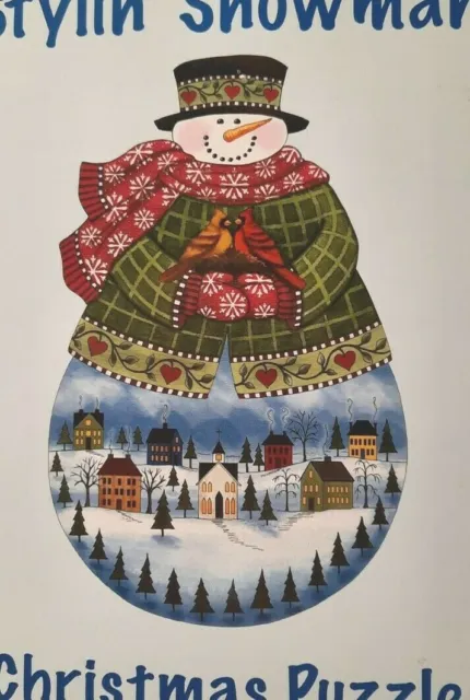 "Stylin' Snowman" 1000 Interlocking Piece Christmas Jigsaw Puzzle by Current
