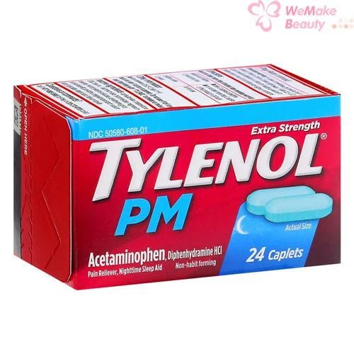 Tylenol PM Extra Strength Pain Reliever 24 Caplets New In Box