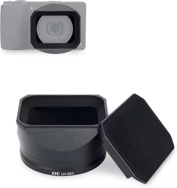 JJC Metal Lens Hood Shade and Cap for Ricoh GR III GRIII GR3 Digital Camera