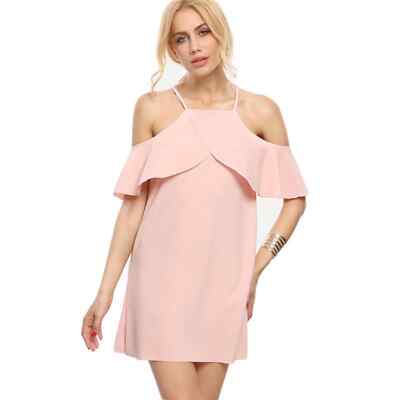 Zara Pink Off the Shoulder Mini Dress