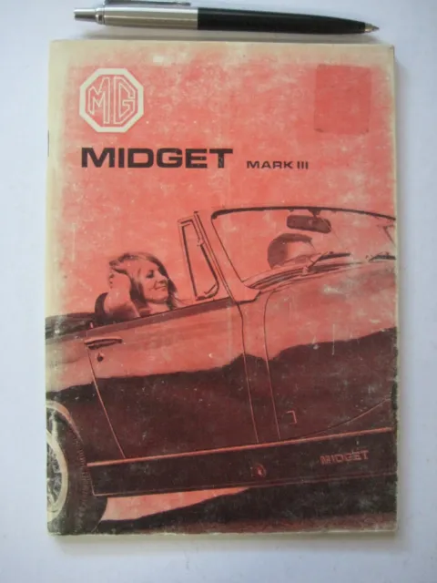 MG MIDGET  Mark III  1971 Model Owners Glovebox Instruction Operation  manual .
