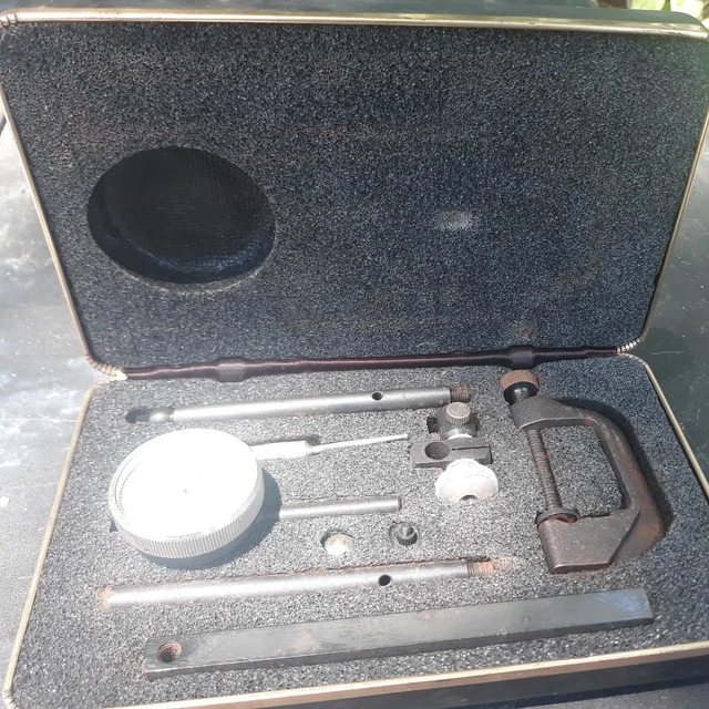 Vintage Central Tool Company #200 Jeweled Dial Indicator Set In Harf Case GL