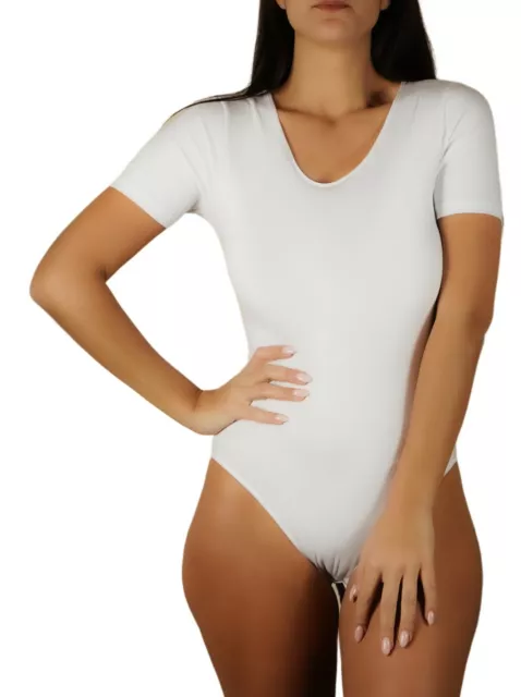 Clessidra Body Manches Courtes Femme En Coton Stretch E-1411