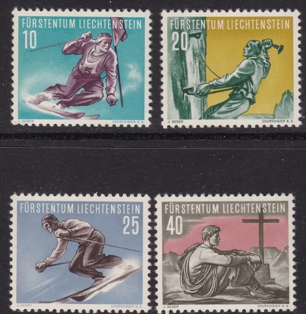 1955 LIECHTENSTEIN, n. 296/299 Sci alpinismo MNH/**