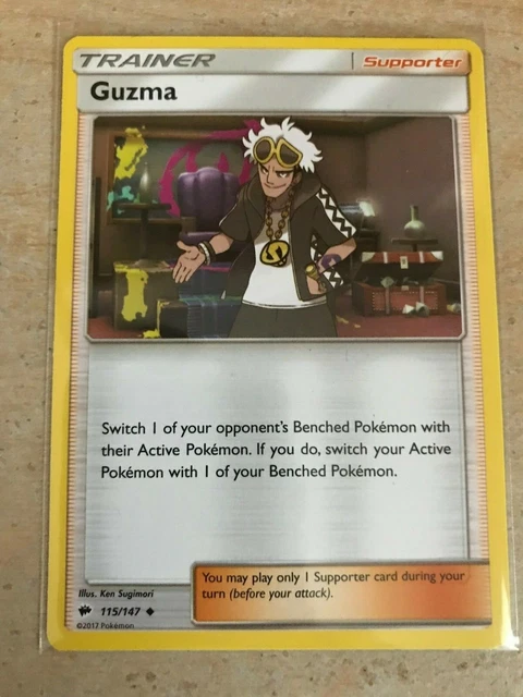 Guzma 115/147 Pokemon SM Burning Shadows Card NM Uncommon Trainer
