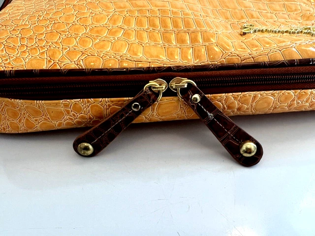 Samantha Brown Yellow Croc Embossed Jewelry Cosmetic Travel Case Organizer 3