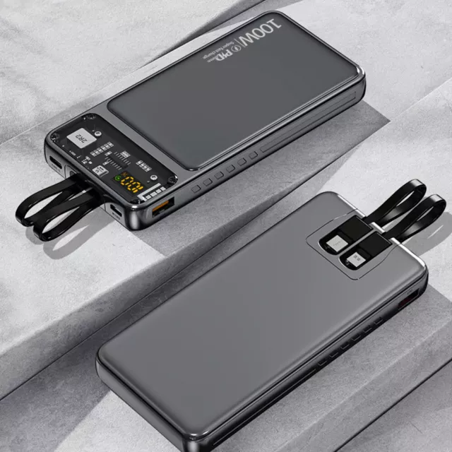 100W Powerbank 20000mAh mit 2-Port USB für USB-Ladegeräte Ultra Slim