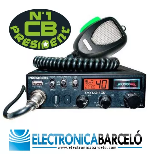 TXPR413 EMISORA DE CB-27 Mhz PRESIDENT TAYLOR IV DM ASC 12 / 24 V NUEVA VERSION