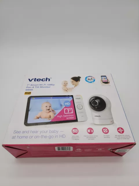 Monitor panorámico e inclinable inteligente VTech 7" Wi-Fi 1080p y una cámara RM7764HD u 628#ln