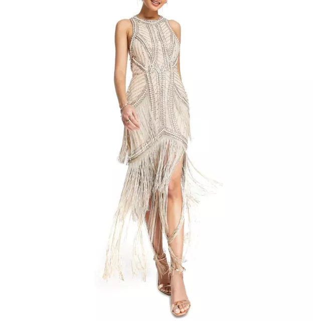 ASOS DESIGN EMBELLISHED Fringe Cutout Cocktail Dress Size 8 US $68.00 ...