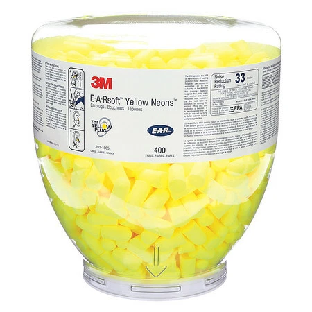 3M 391-1005 Uncorded Ear Plugs, 33Db Rated, Disposable Tapered Shape, Pk 400