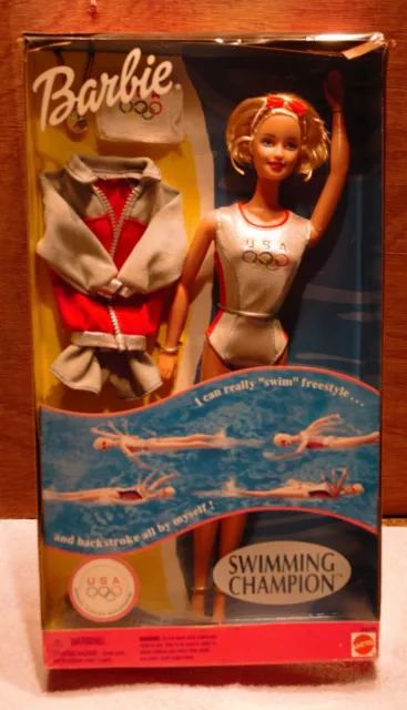 Barbie Swimming Champion Doll 1999 Mattel USA Olympics