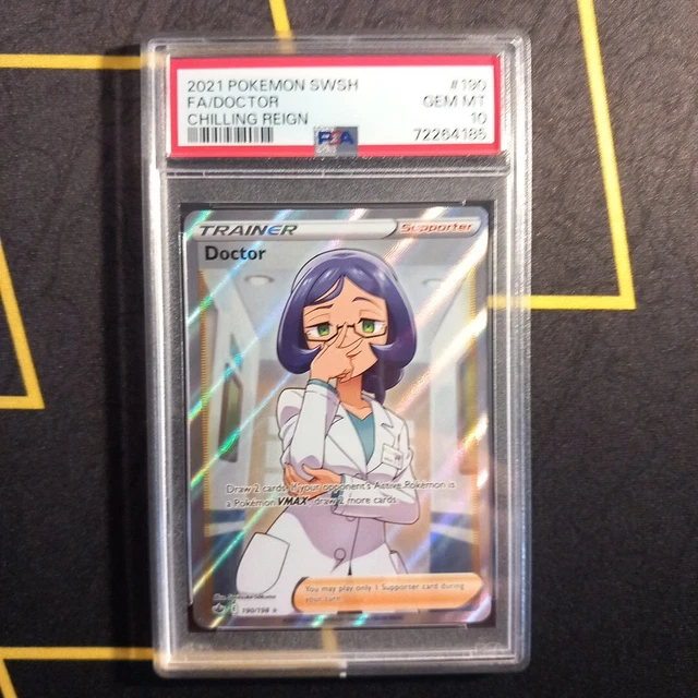 Pokemon Full Art trainer psa 10 Doctor 190 Chilling Reign