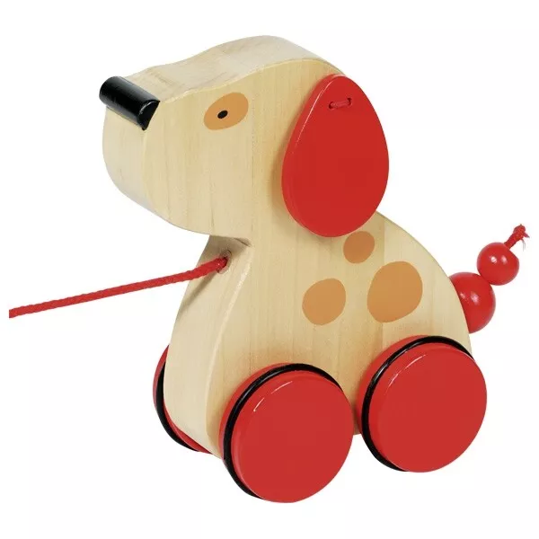 Goki - 54942 - Jouet En Bois - Animal A Tirer - Chien Luhna