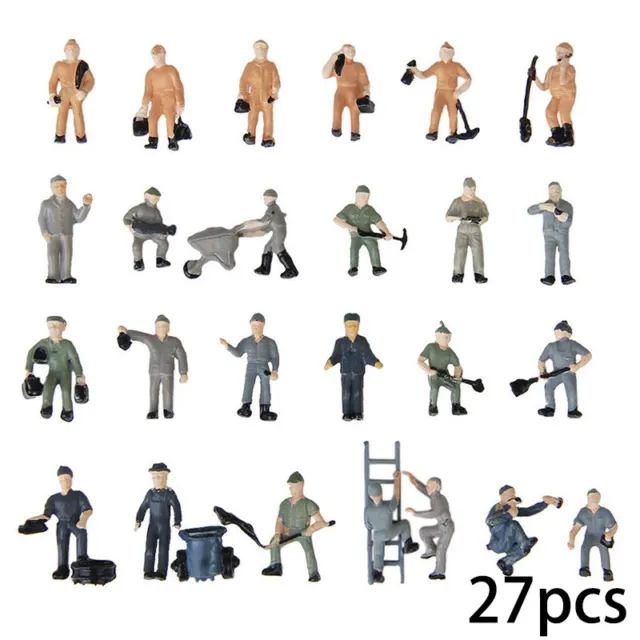 25Pcs Set Ho Maßstab 1:87 Modell Zug Layout Bemalt Figuren Eisenbahn Arbeiter