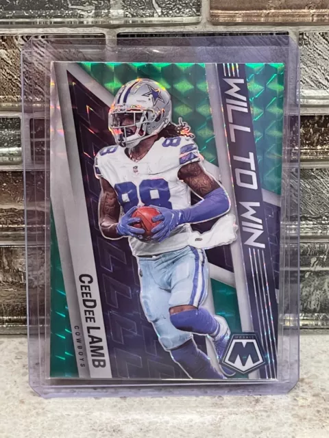 CEEDEE LAMB ~ 2022 Panini Mosaic #WW-18 Will to Win Green Mosaic Prizm PWE