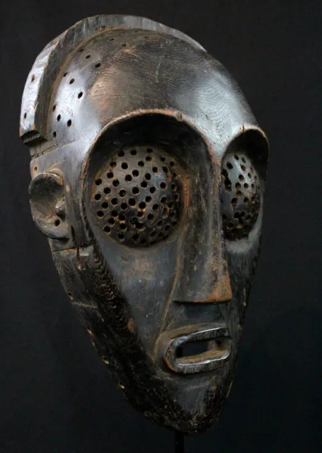 Arte Africana Arte - Antiguo Máscara Cuba Curación De Ojos de Madera -28,5CMS