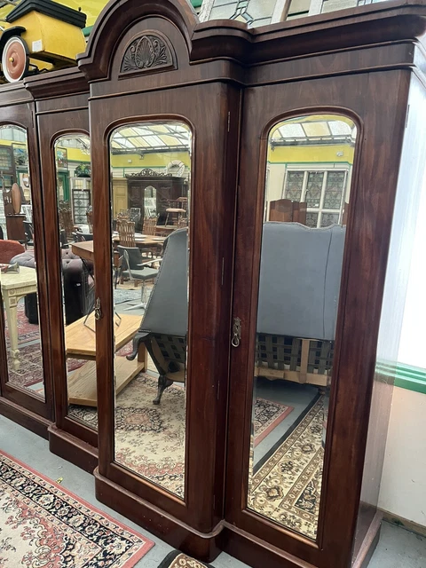 beautiful french mirror front mahogany antique wardrobe’ magnificent